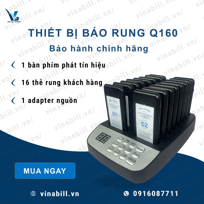 🎯  BỘ BÁO RUNG ORDER Q160 – GIẢI PHÁP PHỤC VỤ THÔNG MINH